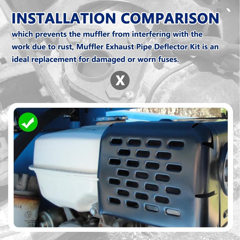 Lotcesfun Engine Motor with Exhaust Pipe,18310-ZE2-W61 Muffler Exhaust Pipe Kit Compatible with Honda GX340 GX390 GX420 11HP 13HP 16HP Engine Compatible with Harbor Freight Predator 389cc 420cc 439cc - Image 3